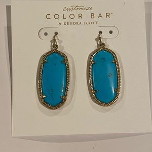 Gold and turquoise Elle Kendra Scott earrings